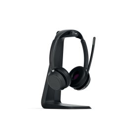 Epos Impact 1061T Wireless On Ear Binaural Headset Bluetooth USB C with Charging Stand Black 818503 F