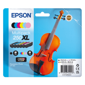 Epson 250XL Multipack Full Set of 6 Ink Cartridges Violin Original
