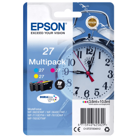 Epson 27 Multipack Colour Set of 3 Ink Cartridges Alarm Clock Original