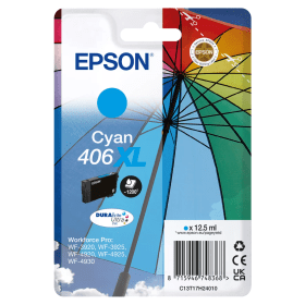 Epson 406XL Cyan High Capacity Ink Cartridge Umbrella Original