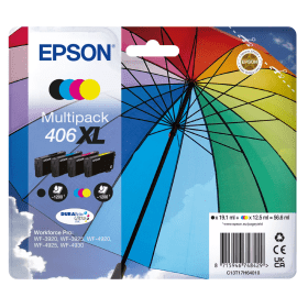 Epson 406XL High Capacity Multipack Full Set of 4 Ink Cartridges Umbrella Original