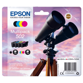 Epson 502 Multipack Full Set of 4 Ink Cartridges Binocular Original