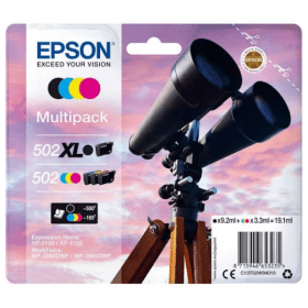 Epson 502XL 502 High Capacity Multipack Full Set of 4 Ink Cartridges Binocular Original