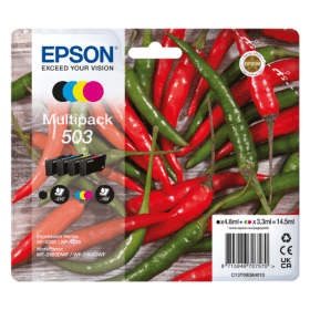 Epson 503 Multipack Full Set of 4 Ink Cartridges Chillies Original