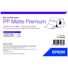 Epson 7113410 Premium Matte White Die Cut Label Roll 102mm x 51mm 535 Labels Original