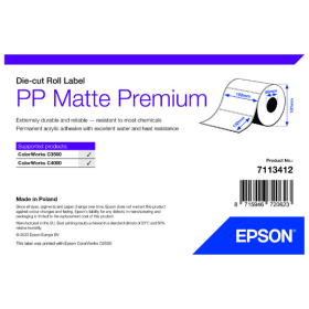 Epson 7113412 Premium Matte White Die Cut Label Roll 102mm x 152mm 185 Labels Original