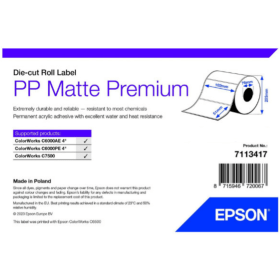 Epson 7113417 Premium Matte White Die Cut Label Roll 51mm x 102mm 2310 Labels Original