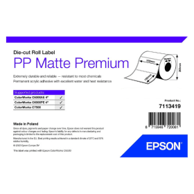 Epson 7113419 Premium Matte White Die Cut Label Roll 152mm x 102mm 800 Labels Original