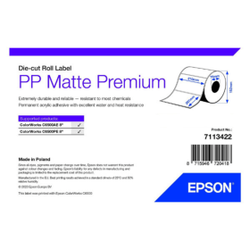 Epson 7113422 Premium Matte White Die Cut Label Roll 297mm x 210mm 184 Labels Original