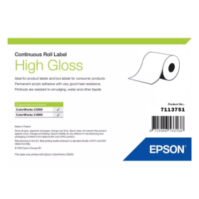 Epson 7113751 High Gloss White Continuous Label Roll 76mm x 33m Original