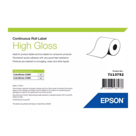 Epson 7113752 High Gloss White Continuous Label Roll 51mm x 33m Original