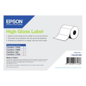 Epson 7113755 High Gloss White Die Cut Label Roll 102mm x 152mm 220 Labels Original
