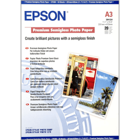 Epson C13S041334 A3 Premium Semigloss Photo Paper 255gsm 20 sheets