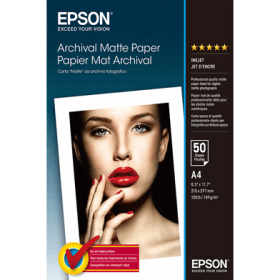 Epson C13S041342 A4 Archival Matte Photo Paper 189gsm 50 sheets