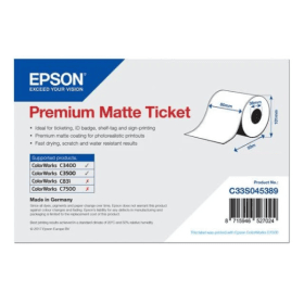 Epson C33S045389 Premium Matte White Continuous Ticket Roll 80mm x 50m Original