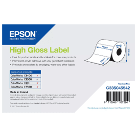 Epson C33S045542 High Gloss Label Roll 76mm x 51mm 610 Labels Original