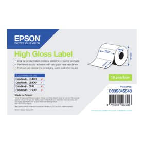 Epson C33S045543 High Gloss Label Roll 127mm x 76mm 250 Labels Original