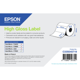Epson C33S045719 White High Gloss Label Roll 102mm x 152mm 800 Labels Original