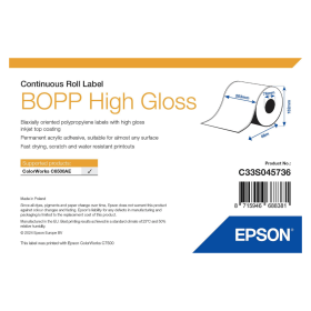 Epson C33S045736 White BOPP High Gloss Continuous Label Roll 203mm x 68m Original