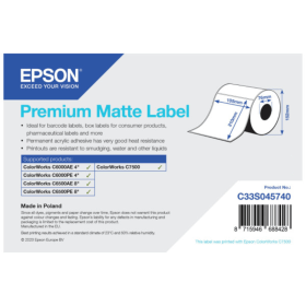 Epson C33S045740 Premium Matte White Die Cut Label Roll 105mm x 210mm 282 Labels Original