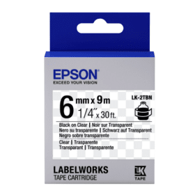 Epson LK 2TBN Black on Clear Labelling Tape 6mm x 9m C53S652004 Original