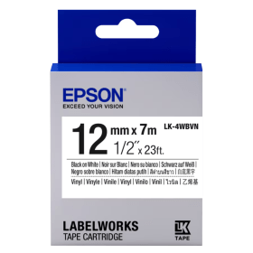Epson LK 4WBVN C53S654041 Vinyl Black on White Labelling Tape 12mm x 7m Original