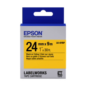 Epson LK 6YBP C53S656005 Black on Yellow Labelling Tape 24mm x 9m Original