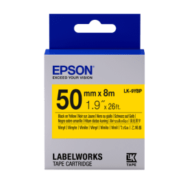 Epson LK 9YBP C53S659002 Black on Yellow Label Tape 50mm x 8m Original