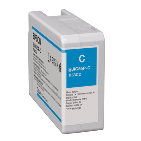 Epson SJIC55 C Cyan Ink Cartridge C13T58C240 Original