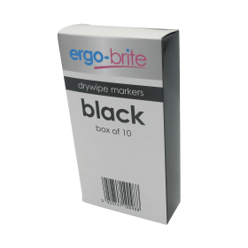 Ergo Brite Drywipe Markers Rubber Grip Bullet Tip 2mm Line Black 10 Pack 448236 F
