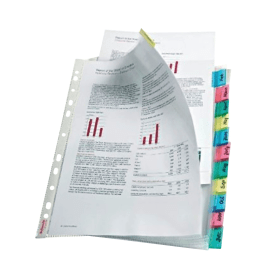 Esselte 12 Tab Index Punched Pocket A4 Clear 12 Pack 159388 F