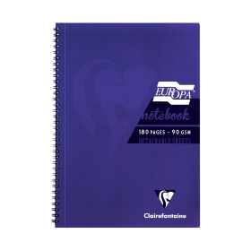 Europa Notebook Ruled 180 Pages A5 Purple 5 Pack 5813Z 478586 F