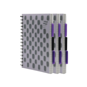 Exacompta Europa Splash EU1506Z - Libro De Proyectos Con 5 Separadores De Plástico, Cubierta De Polipropileno Brillante, 200 Páginas A Rayas, Tamaño A4 Con Páginas Microperforadas, Tapa Morada