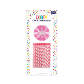 Eurowrap Cake Candle Set Pink 6 Pack EU14313 F