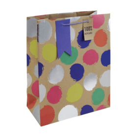 Eurowrap Sketchy Spots Kraft Large Bag 6 Pack 32307 2C 893519 F