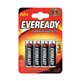 Eveready R6B4UP Super Heavy Duty AA Batteries 4 Pack