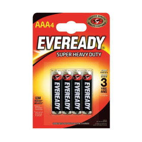 Eveready RO3B4UP Super Heavy Duty AAA Batteries 4 Pack