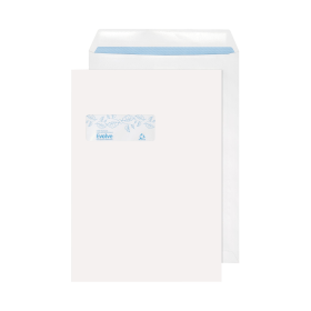 Evolve Recycled Self Seal C4 Windowed Pocket Envelope 100gsm White 250 Pack 157122 F
