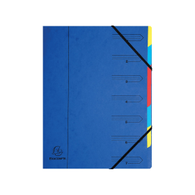 Exacompta Europa 7 Part Organiser 400gsm Pressboard A4 Blue 281729 F