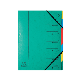 Exacompta Europa 7 Part Organiser 400gsm Pressboard A4 Green 281728 F