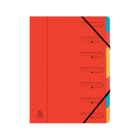 Exacompta Europa 7 Part Organiser 400gsm Pressboard A4 Red 281727 F