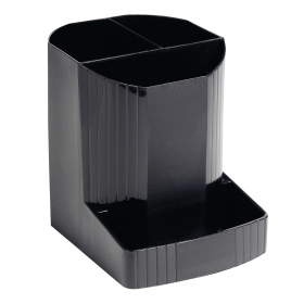 Exacompta Forever Pen Pot 4 Compartments Black 364575 F