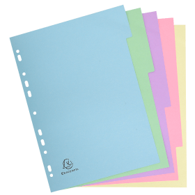 Exacompta Forever Subject Divider 5 Part 170gsm A4 Assorted EXAPASDIVA45 525879 F