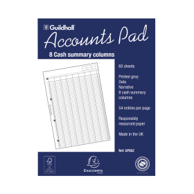 Exacompta Guildhall Account Pad 60 Sheets A4 111454 F