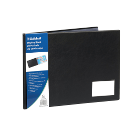 Exacompta Guildhall Display Book Landscape 24 Pockets A3 Black 172427 F