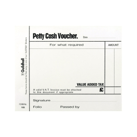 Exacompta Guildhall Petty Cash Pad 100 Leaves 127x102mm White 5 Pack 163155 F