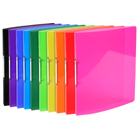 Exacompta Iderama PP Semi Transparent Flexible Ring Binder 2 Ring 15mm A4 Assorted 20 Pack 559373 F