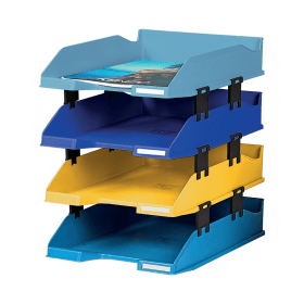 Exacompta Letter Trays A4 Multicoloured 4 Pack 818351 F