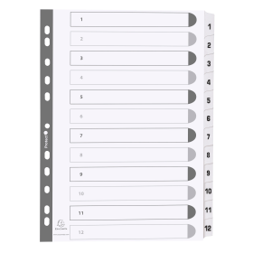 Exacompta Mylar White Index Dividers 1 12 469761 F