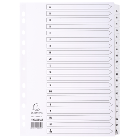 Exacompta Mylar White Index Dividers 20 A Z 469766 F